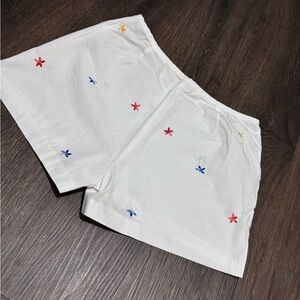 Vintage Tommy Hilfiger White Embroidered Linen Shorts